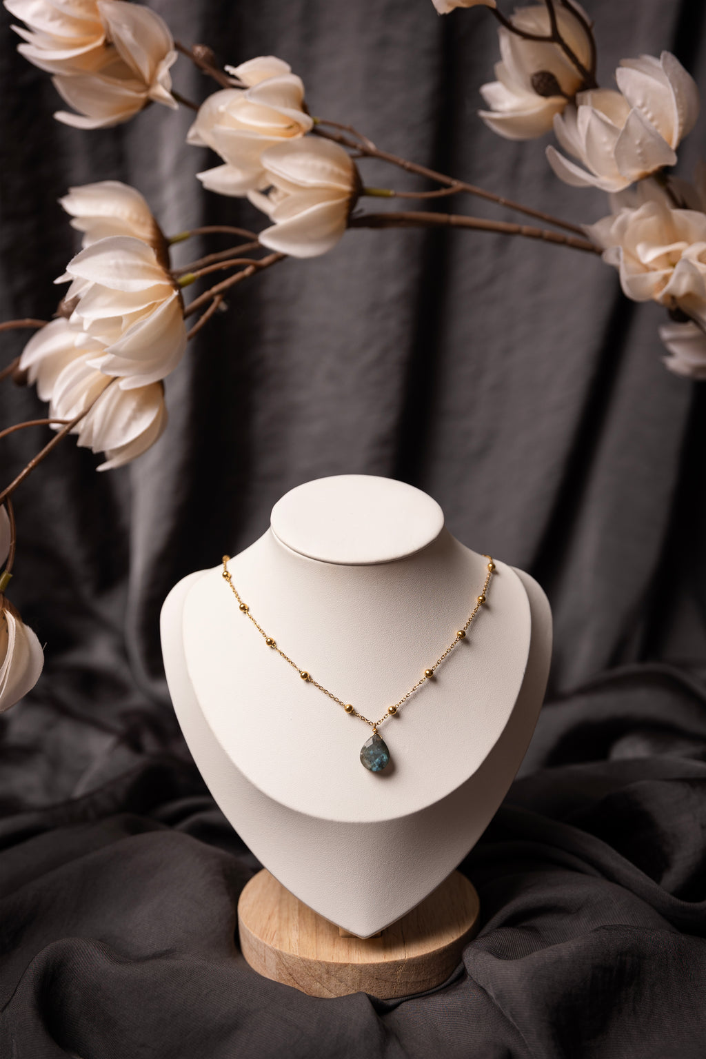 Collier goutte de labradorite