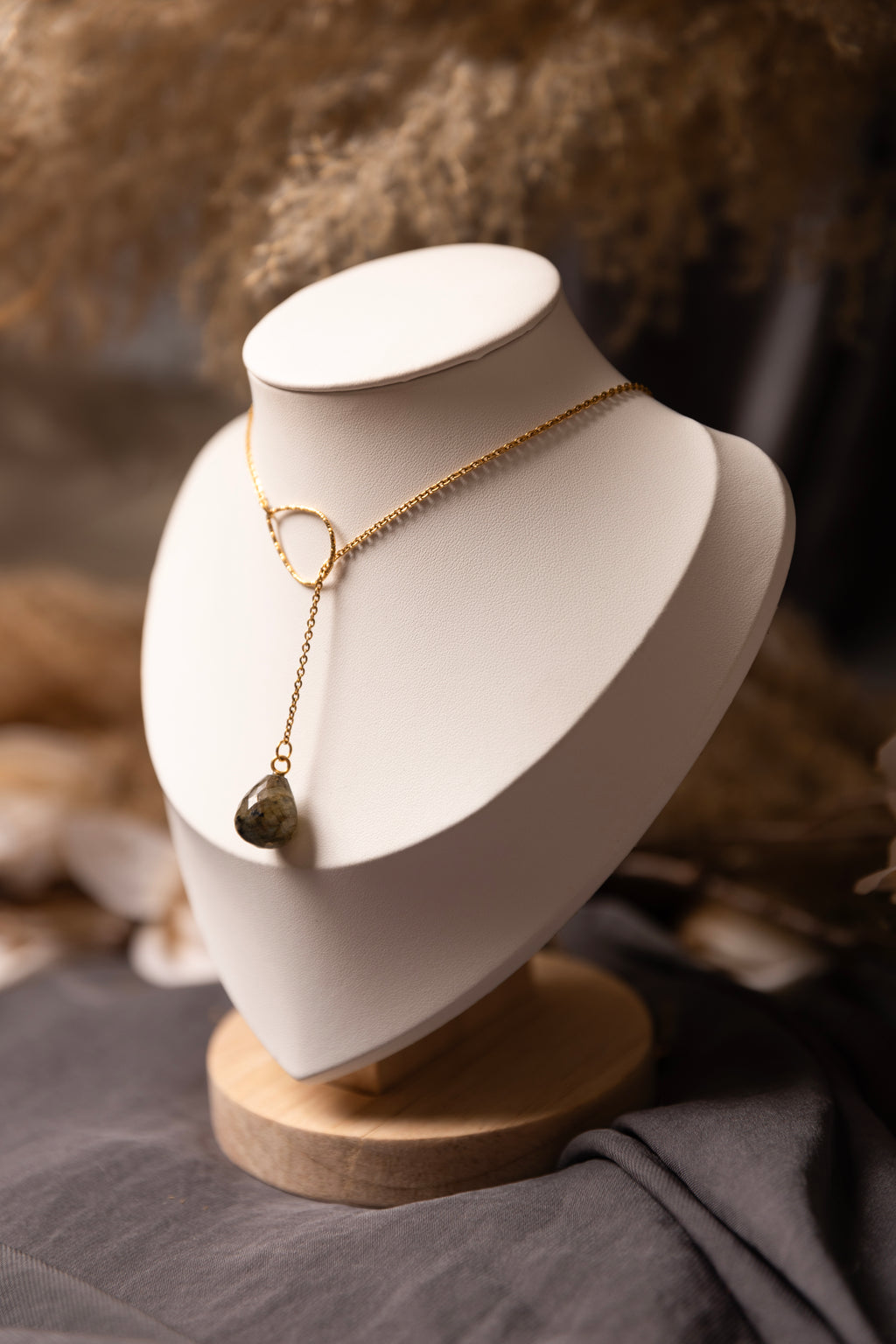 Collier en "Y" labradorite