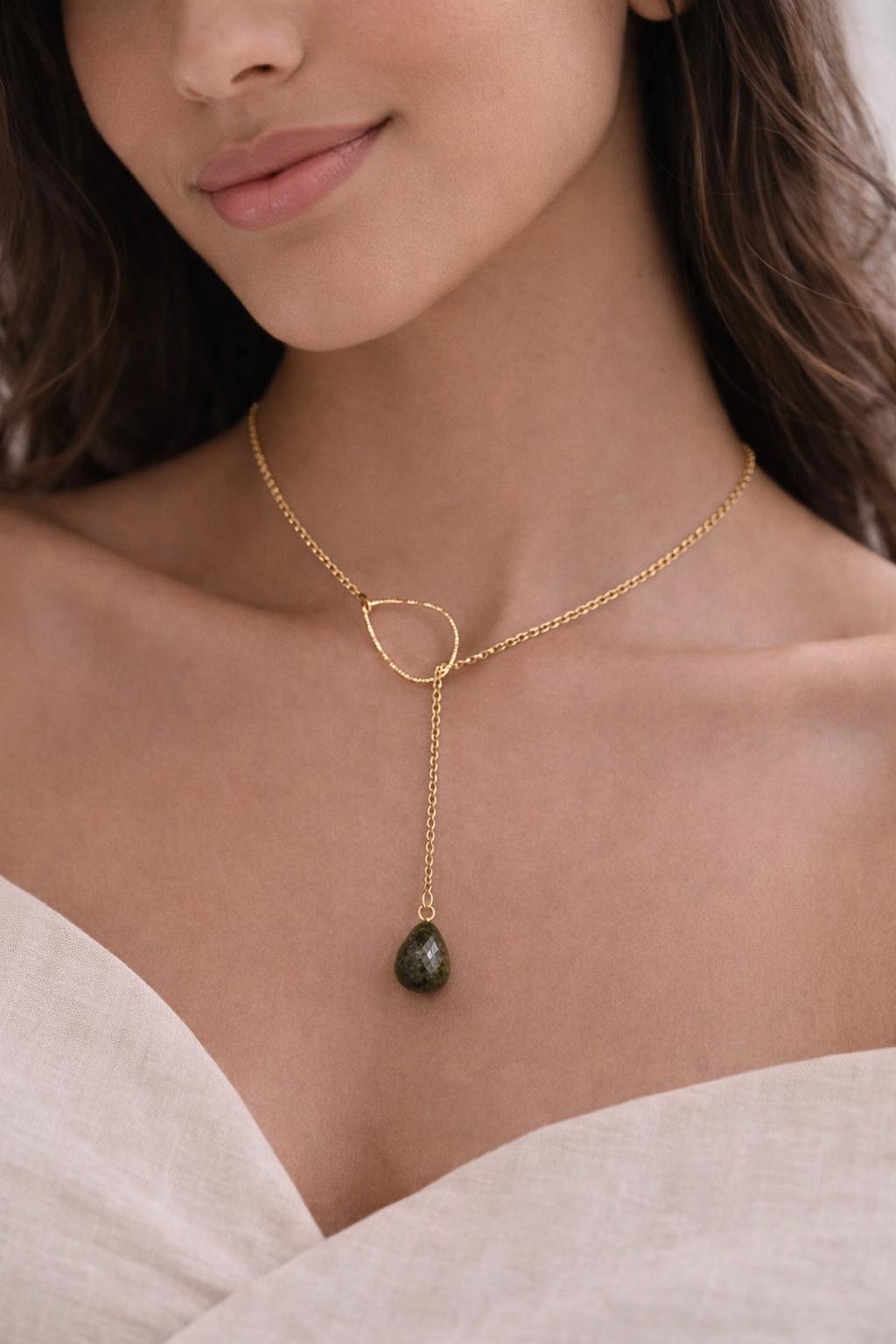 Collier en "Y" labradorite