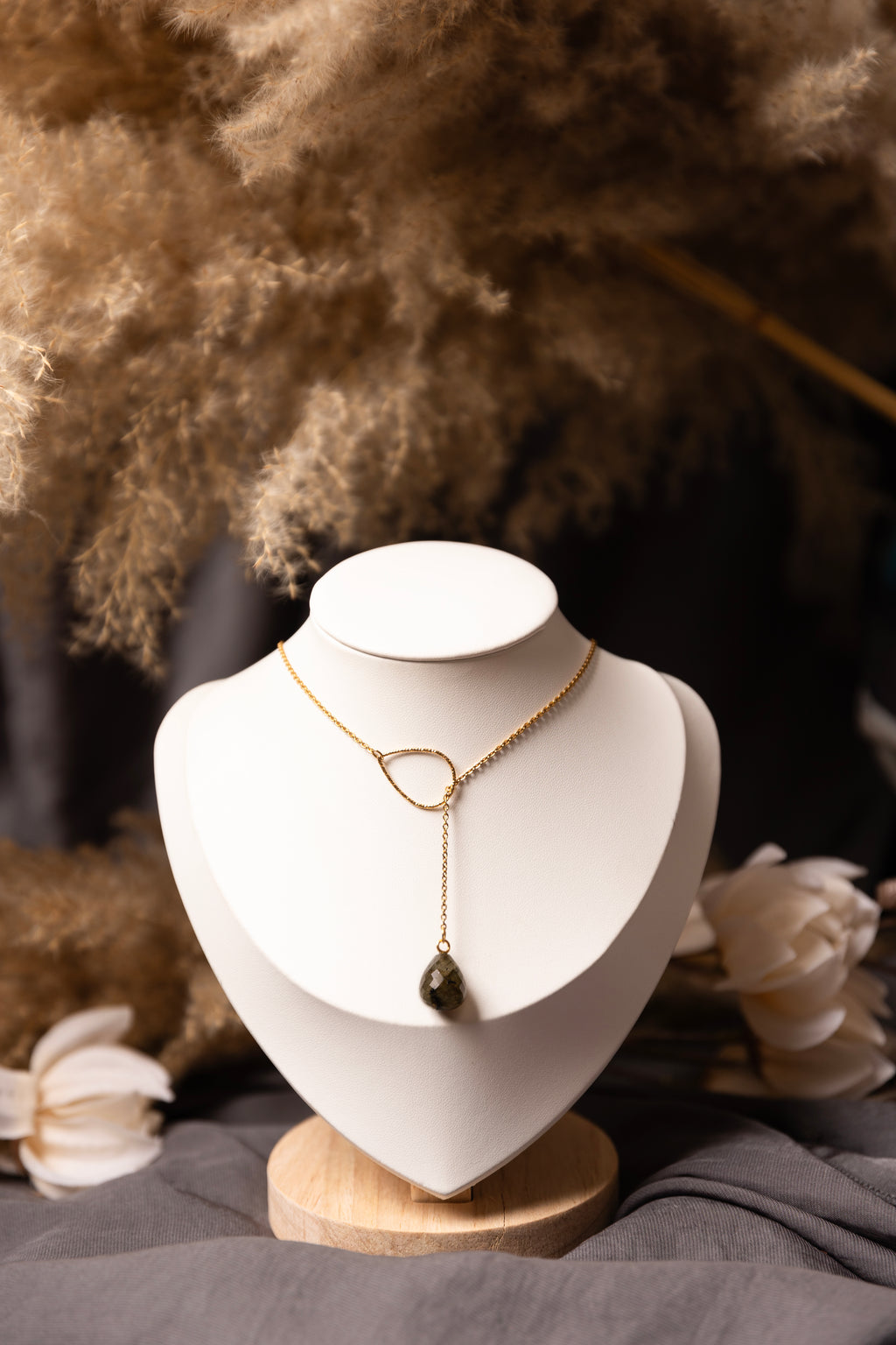 Collier en "Y" labradorite